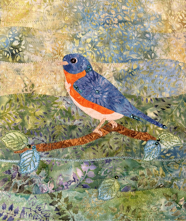 Eastern Bluebird AppliQuilt Art