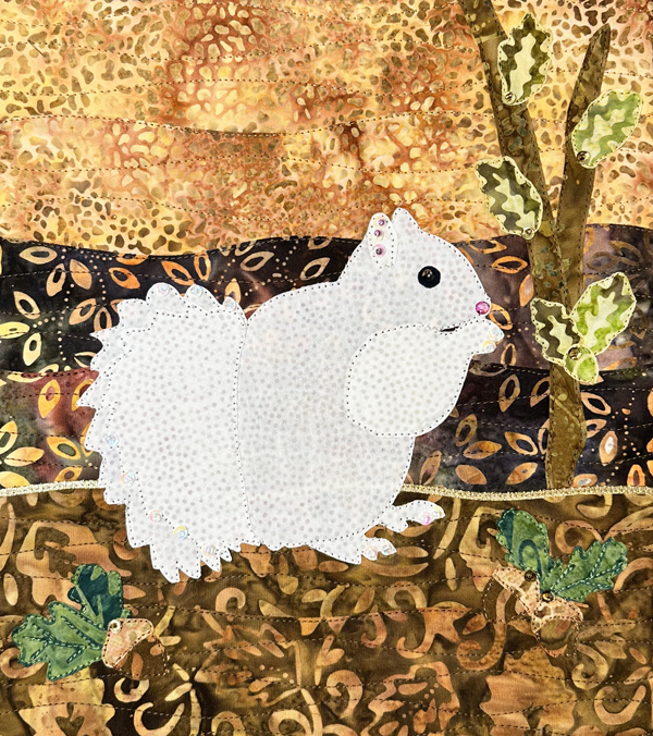 White Squirrel AppliQuilt Art