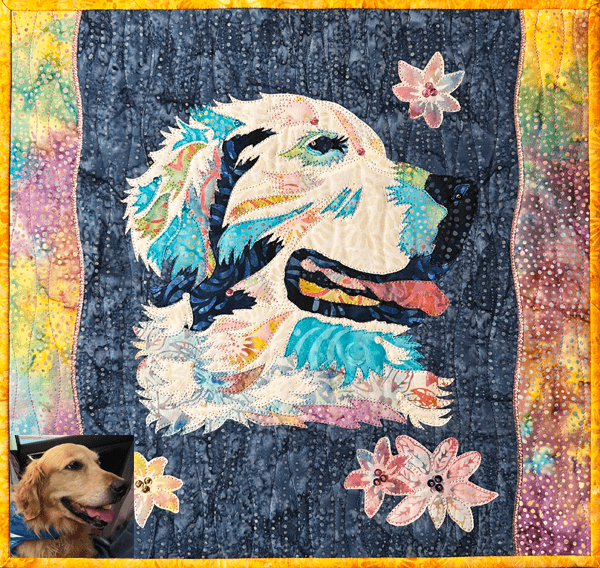 Hope, Golden Retriever AppliQuilt Art