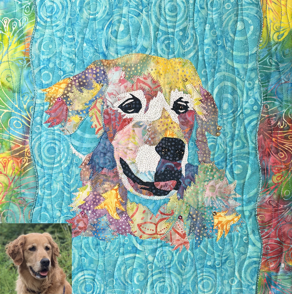 Golden Retriever AppliQuilt Art