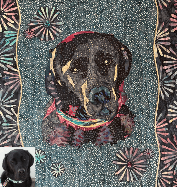 Custom Pet Portrait AppliQuilt Art