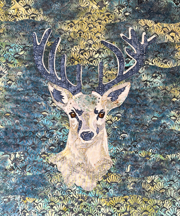 Silent Sentinel Deer/Buck AppliQuilt Art