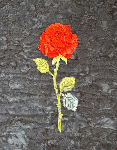 Red Rose AppliQuilt Art