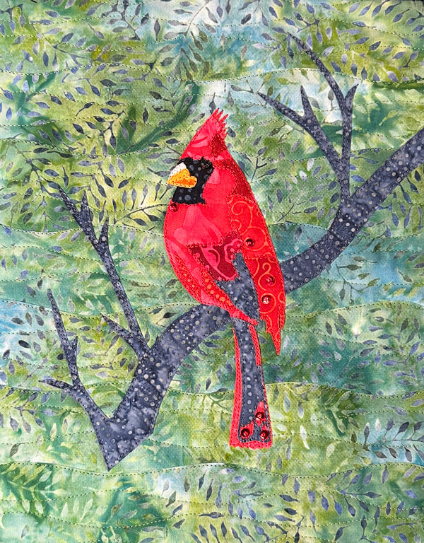 Spring Cardinal AppliQuilt Art