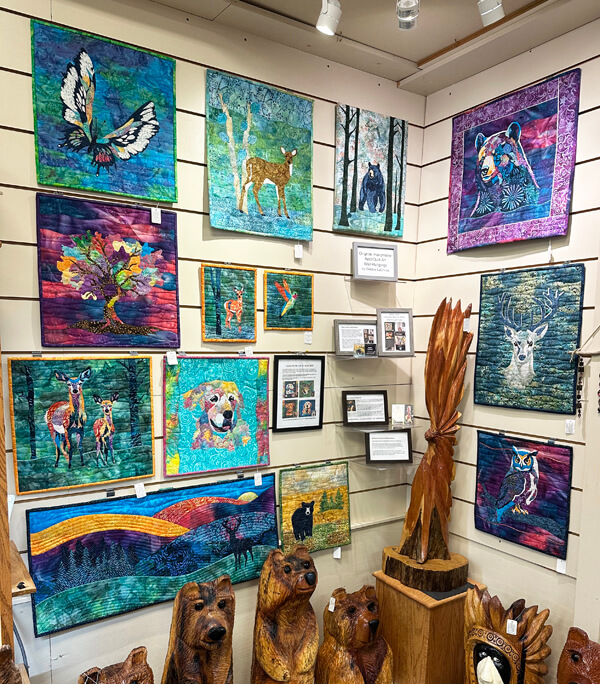 Debbie LaChusa's AppliQuilt Art Display at Carolina Mountain Artists Guild