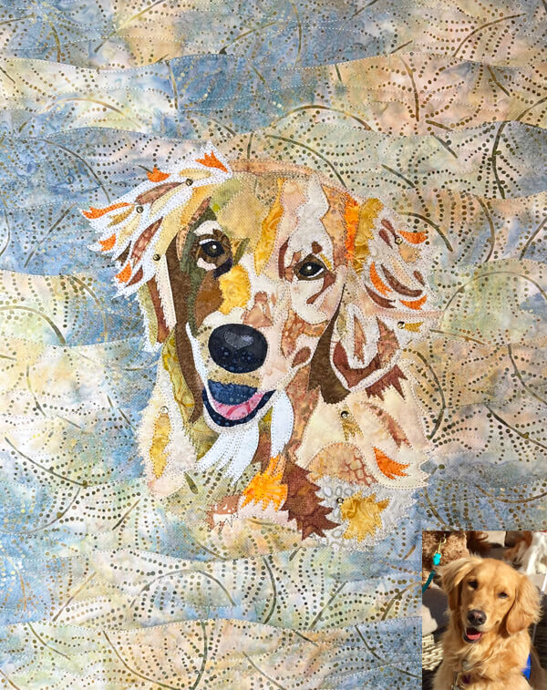 Golden Retriever AppliQuilt Art